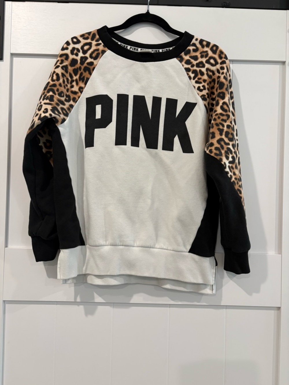 Victoria's Secret PINK Black and White Crewneck Pullover